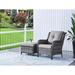 Pocassy 5-Piece Patio Furniture Set with Ottomans Grey/Grey