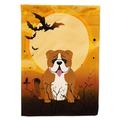 Carolines Treasures BB4386GF Halloween English Bulldog Red White Flag Garden Size Small multicolor