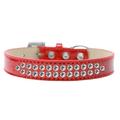 Two Row Clear Crystal Size Ice Cream Dog Collar Size 18 Red