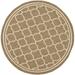 SAFAVIEH Courtyard Alina Geometric Indoor/Outdoor Area Rug 7 10 x 7 10 Round Brown/Bone