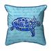 Betsy Drake SN344 11 x 14 in. Sea Turtle Blue Script Small Indoor & Outdoor Pillow
