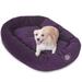 Majestic Pet Villa Velvet Bagel Pet Bed for Dogs Calming Dog Bed Washable Medium Aubergine