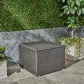 Ameer Outdoor Wicker Storage Ottoman Gray