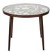 LeisureMod Devon Tree Design Glass Top Aluminum Base Outdoor End Table in Brown