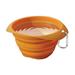 Kurgo Collaps-A-Bowl for Dogs Collapsible Travel Dog Bowl Pet Food & Hiking Water Bowl Food Grade Bowl for Dogs Travel Accessories for Pets Includes Carabiner (24 oz Orange)