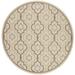 SAFAVIEH Courtyard Nina Geometric Trellis Indoor/Outdoor Area Rug Beige/Aqua 7 10 Round