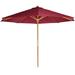 All Things Cedar TU90-R 10 ft. Teak Market Umbrella & Canopy Red