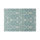 GDF Studio Maggie Foam Outdoor 5 3 x 7 Botanical Area Rug Blue and Ivory
