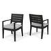Christopher Knight Home Nestor Outdoor Acacia Wood Dining Chairs by sandblast dark grey + light gray cushion