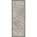 Unique Loom Rose Indoor/Outdoor Botanical Rug Gray/Silver 2 x 6 1 Runner Floral Modern Perfect For Patio Deck Garage Entryway