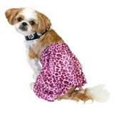 Punk Rock Dog Costume Pink Leopard Print Pet Outfit & Choker Large