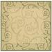 SAFAVIEH Courtyard Daniel Floral Indoor/Outdoor Area Rug 7 10 x 7 10 Square Natural/Olive