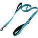 Wagtime Club Soft &Thick Reflective Double Handle 6FT Leash with Premium Strength Dual Padded Handles for Medium Large or XLarge Dog - 5 Vibrant Colors (Reflective Bright Blue)