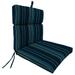 Jordan Manufacturing Sunbrella 44 x 22 Stanton Lagoon Navy Stripe Rectangular Outdoor Chair Cushion with Ties and Hanger Loop