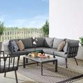 Modway Riverside 6 Piece Outdoor Patio Aluminum Set in Gray Charcoal