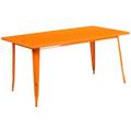 Flash Furniture Commercial Grade 31.5 x 63 Rectangular Orange Metal Indoor-Outdoor Table