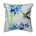 Betsy Drake ZP808 22 x 22 in. Hummingbird & Blue Flowers Indoor & Outdoor Extra Large Pillow