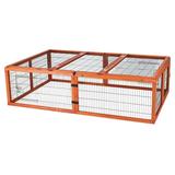 TRIXIE Weatherproof Outdoor Large Small Animal Cage and Run Extension w-Hinged Roof Brown