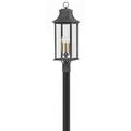 3 Light Outdoor Post Top/Pier Mount In Traditional Style 8.5 Inches Wide By 27.75 Inches High-Aged Zinc Finish-Incandescent Lamping Type Hinkley