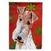 Wire Fox Terrier Red Snowflakes Holiday Garden Flag