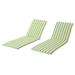 Anthony Outdoor Water Resistant Chaise Lounge Cushions Set of 2 Green and White Strip