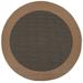 Couristan Recife Checkered Field Indoor / Outdoor Area Rug Black- Cocoa 7 6 Round