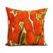 Simply Daisy 18 x 18 Sunset Tulip Orange Floral DecorativeOutdoor Pillow