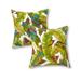 Greendale Home Fashions Palm Leaves Multi 17 Square Outdoor Throw Pillow (Set of 2)