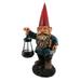 Zeckos Garden Gnome Holding Lantern Statue