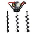 XtremepowerUS V-Type 55cc 2 Stroke Gas Post Hole Digger Auger Digger + (4 6 10 Digging Bits)