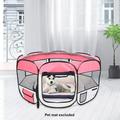 UBesGoo 45 Foldable Dog Kennel Pet Fence Puppy Oxford Playpen Pink