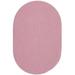 Rhody Rug Happy Feet Indoor/ Outdoor Braided Area Rug Pink 5 x 8 Oval Synthetic Polypropylene Solid Antimicrobial Reversible Stain Resistant 5