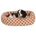 Majestic Pet Sherpa Bamboo Bagel Pet Bed for Dogs Calming Dog Bed Washable Small Burnt Orange