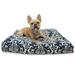 Majestic Pet | French Quarter Shredded Memory Foam Rectangle Pet Bed For Dogs Removable Cover Navy Blue Medium