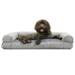 FurHaven Pet Products Faux Fur & Velvet Pillow Sofa Pet Bed for Dogs & Cats - Smoke Gray Large