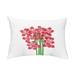 Simply Daisy 14 x 20 Florpalida Red Floral Decorative Outdoor Pillow