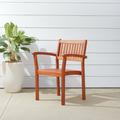 Malibu Outdoor Patio Wood Dining Stacking Chair - Set of 4