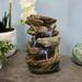 Sunnydaze Tiered Rock & Log Indoor Waterfall Fountain with LED Lights - 10