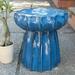 International Caravan Catalina Scalloped Ceramic Garden Stool