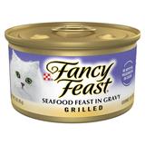 Purina Fancy Feast Gravy Wet Cat Food High Protein Soft Seafood 3 oz Cans (24 Pack)