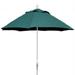 FiberBuilt Home 7.5 ft. Hex 6 Rib Crank White with Forest Green Spun Poly Canopy Patio Umbrella