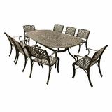 Oakland Living Modern Mesh Lattice Aluminum 9 Piece Patio Dining Set