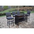 Outdoor Living and Style 5-Piece Black Resin Wicker Outdoor Patio Bar Set