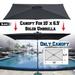 Sunny Replacement Umbrella Canopy for 10ft x 6.5 ft 6 ribs Patio Umbrella Top Cover Outdoor Market (Canopy Only) (Black)