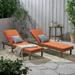 Noble House Nadine Outdoor Wood Lounge Cushion (Set of 2) Gray/Rust Orange