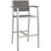 Silver Gray Shore Outdoor Patio Aluminum Bar Stool EEI-2254-SLV-GRY