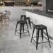 Emma + Oliver Commercial Grade 24 H Backless Distressed Black Metal Indoor-Outdoor Stool