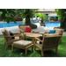 WholesaleTeak Outdoor Patio Grade-A Teak Wood 5 Piece Teak Sofa Set - 4 Lounge Chairs and 36 Round Coffee Table -Furniture only --Giva Collection #WMSSGV2