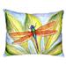 Betsy Drake Indoor/Outdoor Dragonfly Polyester Lumbar Pillow 16 x 20