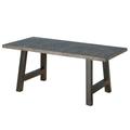 GDF Studio Doris Outdoor Rectangular Metal Lightweight Concrete Dining Table Gray Stone